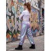 image:imageStelle Girls Metallic Cargo Pants Shiny Hip Hop Dance Joggers Sparkly Stretchy Wide Leg Street Pants for Kids 415 YearsIridescent Purple