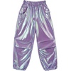 image:imageStelle Girls Metallic Cargo Pants Shiny Hip Hop Dance Joggers Sparkly Stretchy Wide Leg Street Pants for Kids 415 YearsIridescent Purple