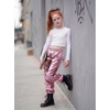 image:imageStelle Girls Metallic Cargo Pants Shiny Hip Hop Dance Joggers Sparkly Stretchy Wide Leg Street Pants for Kids 415 YearsMetal Pink