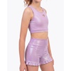 image:imageStelle Girls Metallic Dance Tops Sparkly Crew Neck Crop Tank Tops Shiny Sleeveless Racerback Dancewear for GymnasticsLavender