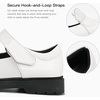 image:imageStelle Girls School Shoes Chunky Oxford Mary Jane Flats  Chunky sole Cushioned comfort Laceup style Durable outsole School uniform Everyday supportWhite