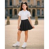 image:imageStelle Girls Skirt Casual Flare Plain Pleated Stretch Waist Skater Skirts Uniform Skorts with Built in Shorts 415 YearsBlack