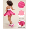 image:imageStelle Girls Skirt Casual Flare Plain Pleated Stretch Waist Skater Skirts Uniform Skorts with Built in Shorts 415 YearsHot Pink
