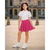 image:imageStelle Girls Skirt Casual Flare Plain Pleated Stretch Waist Skater Skirts Uniform Skorts with Built in Shorts 415 YearsHot Pink