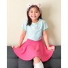 image:imageStelle Girls Skirt Casual Flare Plain Pleated Stretch Waist Skater Skirts Uniform Skorts with Built in Shorts 415 YearsHot Pink