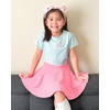 image:imageStelle Girls Skirt Casual Flare Plain Pleated Stretch Waist Skater Skirts Uniform Skorts with Built in Shorts 415 YearsPink