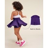 image:imageStelle Girls Skirt Casual Flare Plain Pleated Stretch Waist Skater Skirts Uniform Skorts with Built in Shorts 415 YearsPurple