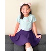 image:imageStelle Girls Skirt Casual Flare Plain Pleated Stretch Waist Skater Skirts Uniform Skorts with Built in Shorts 415 YearsPurple