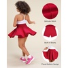 image:imageStelle Girls Skirt Casual Flare Plain Pleated Stretch Waist Skater Skirts Uniform Skorts with Built in Shorts 415 YearsRed