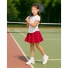 image:imageStelle Girls Skirt Casual Flare Plain Pleated Stretch Waist Skater Skirts Uniform Skorts with Built in Shorts 415 YearsRed