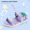 image:imageStelle Girls Summer Casual OpenToe Flat Toddler Kids Sandals  Triple HookandLoop Straps Adjustable Fit Walking Outdoor Water Beach Play Lightweight Comfort Everyday Wear Girls amp BoysLilac Mint