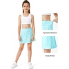 image:imageStelle Girls Tennis Skirts with Inner Shorts Pockets Golf Skirts Athletic Running Workout Pleated Skort 515YearsLight Blue