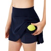 image:imageStelle Girls Tennis Skirts with Inner Shorts Pockets Golf Skirts Athletic Running Workout Pleated Skort 515YearsNavy