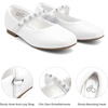image:imageStelle Girls Wedding Dress Shoes Ballet Flats Flower Party Mary Jane with Beaded Straps ToddlerLittleBig KidsWhite