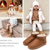 image:imageStelle Kids Snow Boots Girls Boys Winter Ankle Boots Outdoor Warm Slip On Faux Fur Lined Shoes for ToddlerLittleBig KidChestnut