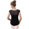 image:imageStelle Leotards for Girls Ballet Dance Leotard Mesh Short Sleeve Gymnastics Outfits for ToddlerLittleBig KidsBlack Mesh Cap Sleeves