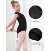 image:imageStelle Leotards for Girls Ballet Dance Leotard Mesh Short Sleeve Gymnastics Outfits for ToddlerLittleBig KidsBlack Mesh Cap Sleeves