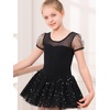 image:imageStelle Puff Sleeve Ballet Leotards for Girls with Sparkly Tutu Skirted Toddler Dance Dress Outfit01puff Sleeveblack