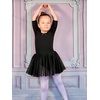 image:imageStelle Puff Sleeve Ballet Leotards for Girls with Sparkly Tutu Skirted Toddler Dance Dress Outfit03short Sleeveblack