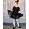 image:imageStelle Puff Sleeve Ballet Leotards for Girls with Sparkly Tutu Skirted Toddler Dance Dress Outfit03short Sleeveblack