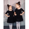 image:imageStelle Puff Sleeve Ballet Leotards for Girls with Sparkly Tutu Skirted Toddler Dance Dress Outfit03short Sleeveblack
