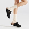 image:imageStelle Suede Clogs for Women Men Potato Shoes with Arch Support Leather Cork Footbed Mules Slip on Home SlippersBlack