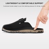 image:imageStelle Suede Clogs for Women Men Potato Shoes with Arch Support Leather Cork Footbed Mules Slip on Home SlippersBlack