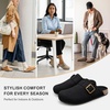 image:imageStelle Suede Clogs for Women Men Potato Shoes with Arch Support Leather Cork Footbed Mules Slip on Home SlippersBlack
