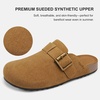 image:imageStelle Suede Clogs for Women Men Potato Shoes with Arch Support Leather Cork Footbed Mules Slip on Home SlippersCaramel