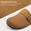image:imageStelle Suede Clogs for Women Men Potato Shoes with Arch Support Leather Cork Footbed Mules Slip on Home SlippersCaramelleather
