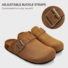 image:imageStelle Suede Clogs for Women Men Potato Shoes with Arch Support Leather Cork Footbed Mules Slip on Home SlippersCaramelleather