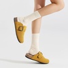 image:imageStelle Suede Clogs for Women Men Potato Shoes with Arch Support Leather Cork Footbed Mules Slip on Home SlippersMustard