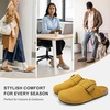 image:imageStelle Suede Clogs for Women Men Potato Shoes with Arch Support Leather Cork Footbed Mules Slip on Home SlippersMustard