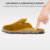 image:imageStelle Suede Clogs for Women Men Potato Shoes with Arch Support Leather Cork Footbed Mules Slip on Home SlippersMustard