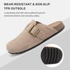 image:imageStelle Suede Clogs for Women Men Potato Shoes with Arch Support Leather Cork Footbed Mules Slip on Home SlippersTaupe