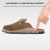 image:imageStelle Suede Clogs for Women Men Potato Shoes with Arch Support Leather Cork Footbed Mules Slip on Home SlippersTaupe