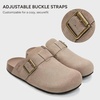 image:imageStelle Suede Clogs for Women Men Potato Shoes with Arch Support Leather Cork Footbed Mules Slip on Home SlippersTaupeleather