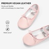 image:imageStelle Toddler Ballet Shoes PU Leather Upper Drawstring  Ballerina Dance Slippers Soft Lining Full Sole Support Elastic Straps Flexible Movement Ballet Training RecitalsBallet Pink