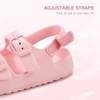 image:imageStelle Toddler Girls Adjustable Buckle Open Toe Sandals  HookandLoop Heel Strap Lightweight Construction Comfortable Fit Flexible Movement Summer Everyday Wear Toddler to Big KidsPink
