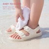 image:imageStelle Toddler Girls Adjustable Buckle Open Toe Sandals  HookandLoop Heel Strap Lightweight Construction Comfortable Fit Flexible Movement Summer Everyday Wear Toddler to Big KidsCreme