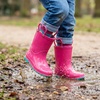 image:imageStelle Toddler Rain Boots for Girls  Waterproof Flexible cozy Lightweight EasyOn Heart Handles NonSlip sole Rain puddle play everyday wear Toddler to big kidsFuchsia