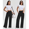 image:imageStelle Wide Leg Yoga Pants for Women High Waisted Super Comfy Buttery Soft Lounge Pants with Pockets 262830 InseamAblack