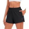 image:imageStelle Womens 35 High Waisted Running Shorts QuickDry Gym Shorts Workout Athletic Shorts Mesh Liner with Zipper PocketsBlack