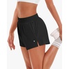 image:imageStelle Womens 35 High Waisted Running Shorts QuickDry Gym Shorts Workout Athletic Shorts Mesh Liner with Zipper PocketsBlack