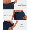 image:imageStelle Womens 35 High Waisted Running Shorts QuickDry Gym Shorts Workout Athletic Shorts Mesh Liner with Zipper PocketsNavy