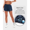 image:imageStelle Womens 35 High Waisted Running Shorts QuickDry Gym Shorts Workout Athletic Shorts Mesh Liner with Zipper PocketsNavy