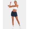 image:imageStelle Womens 35 High Waisted Running Shorts QuickDry Gym Shorts Workout Athletic Shorts Mesh Liner with Zipper PocketsNavy
