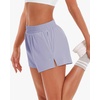 image:imageStelle Womens 35 High Waisted Running Shorts QuickDry Gym Shorts Workout Athletic Shorts Mesh Liner with Zipper PocketsPurple Haze