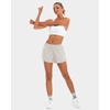 image:imageStelle Womens 35 High Waisted Running Shorts QuickDry Gym Shorts Workout Athletic Shorts Mesh Liner with Zipper PocketsSandy Grey