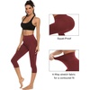 image:imageStelle Womens Capri Yoga Pants with Pockets Essential High Waisted Leggings for WorkoutBurgundy